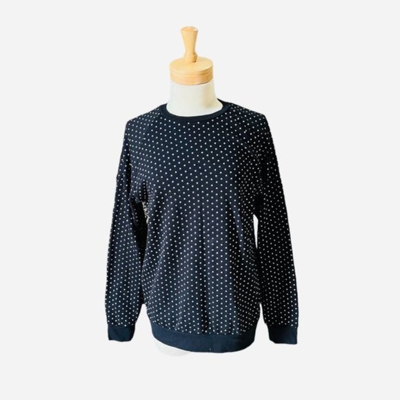 Polka dot Black long sleeve Sweatshirt. Size Medium - Picture 1 of 3